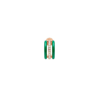 Double C buckle in 14K pink gold set with diamonds - Emerald