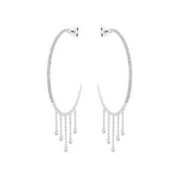 PrixTroca:1330€_VentesTroca:0_QtyTroca:1_ST:0%_Boucles d'oreilles Créoles en Or blanc 18K serties de diamants - Blanc
