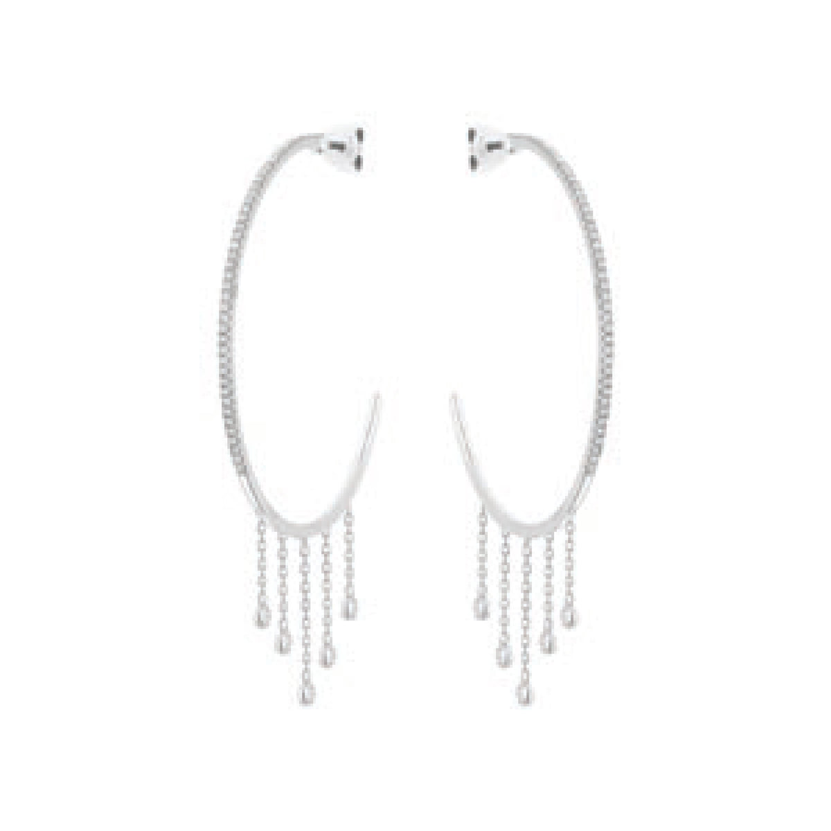 PrixTroca:1330€_VentesTroca:0_QtyTroca:1_ST:0%_Boucles d'oreilles Créoles en Or blanc 18K serties de diamants - Blanc