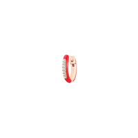 Rouge / Mono boucle Émail en Or rose 14K sertie de diamants - Rouge