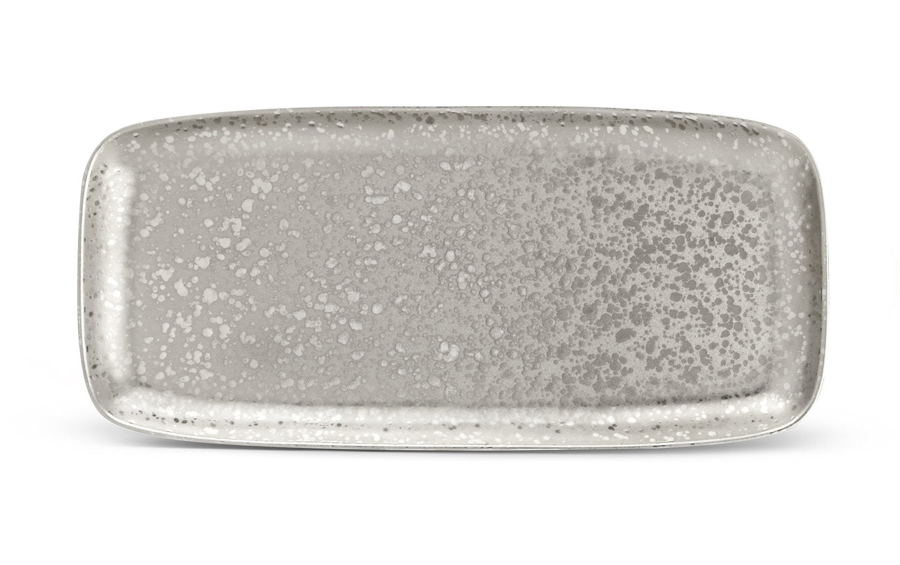 Plat rectangulaire Alchimie en porcelaine - Platine