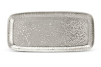 Grand plat rectangulaire Alchimie en porcelaine - Platine