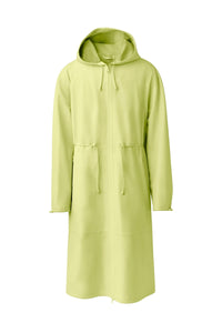 Parka longue Alban à capuche en cuir - Pale Lime