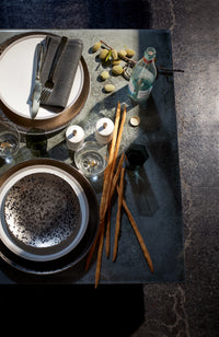 Assiette de présentation Alchimie en porcelaine - Platine
