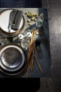 Assiette de présentation Alchimie en porcelaine - Platine