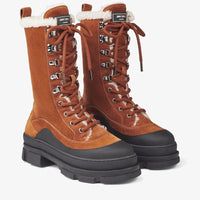 Bottines Aldea en cuir crosta shearling - Tan & Natural