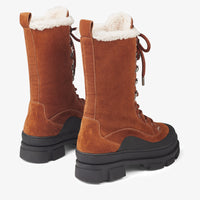 Bottines Aldea en cuir crosta shearling - Tan & Natural