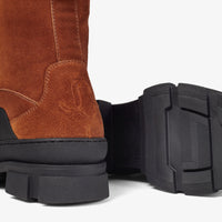 Bottines Aldea en cuir crosta shearling - Tan & Natural