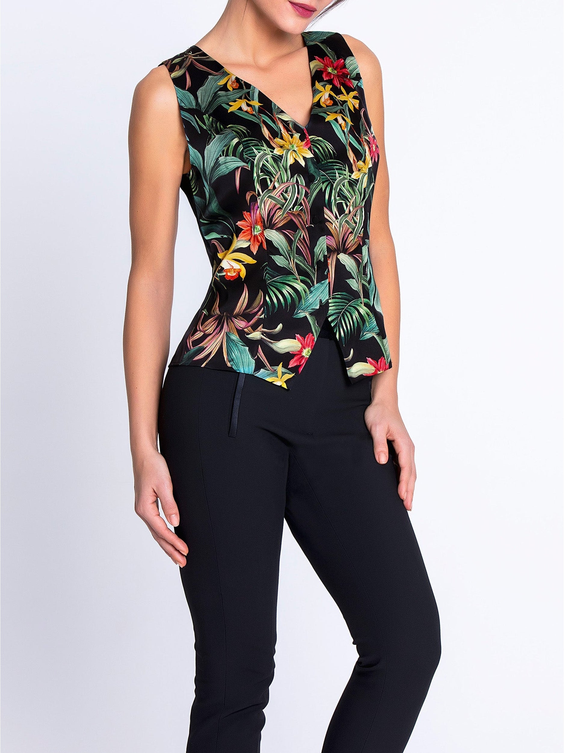 Fleurs Étoile printed silk cardigan - Éclat Étoile