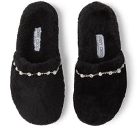 Aliette leather slippers - Black & Crystal Mix