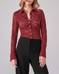 Chemise Alissa en dentelle - Rosewood