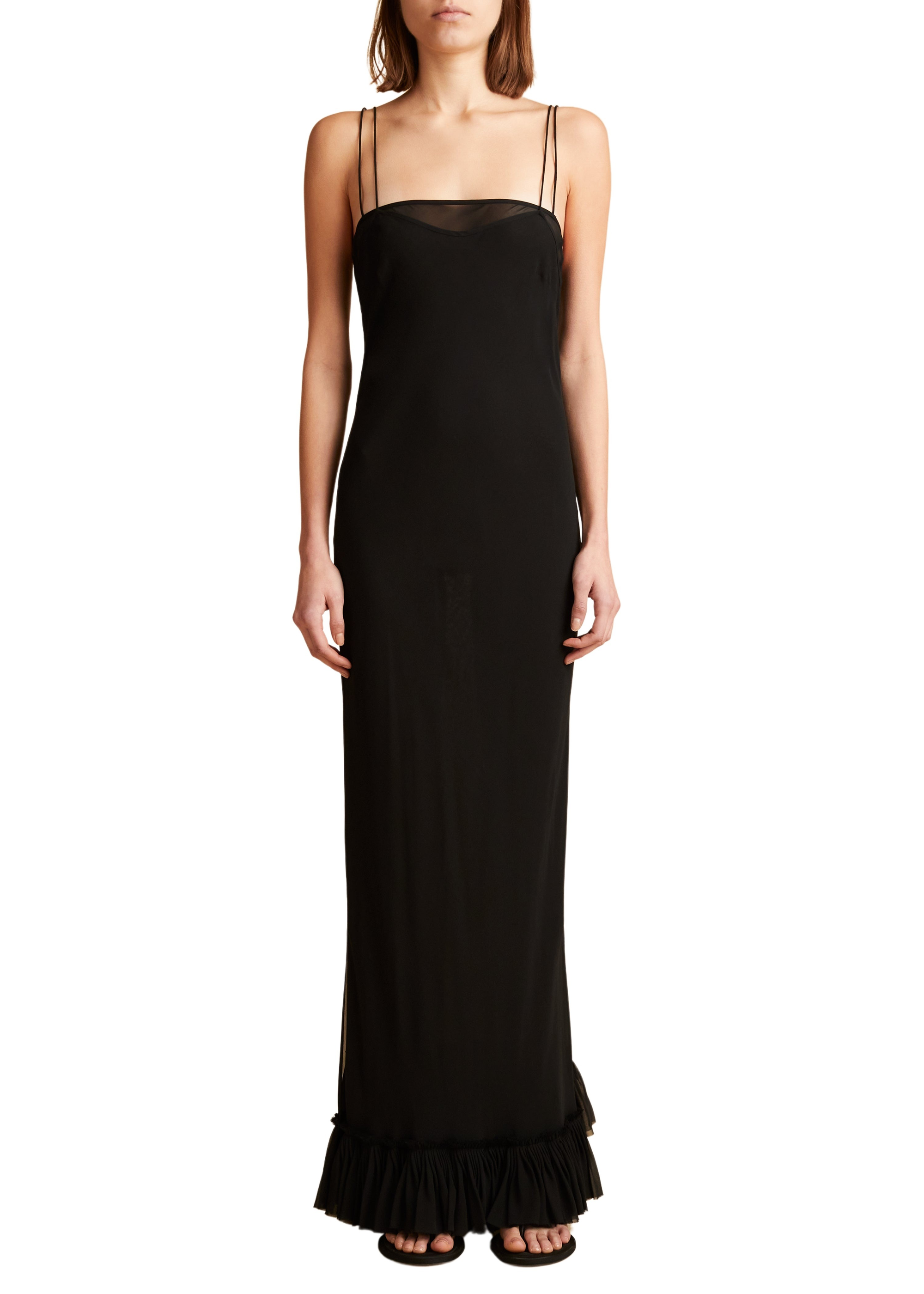 Alix dress in silk - Black