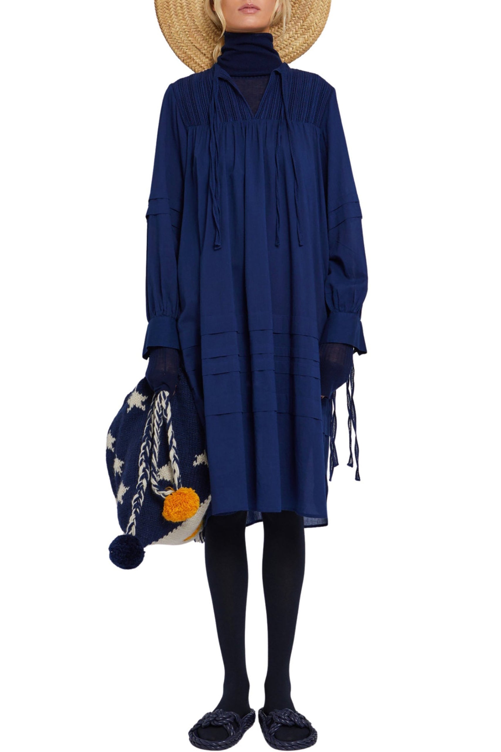 Robe Allegra à manches longues - Indigo