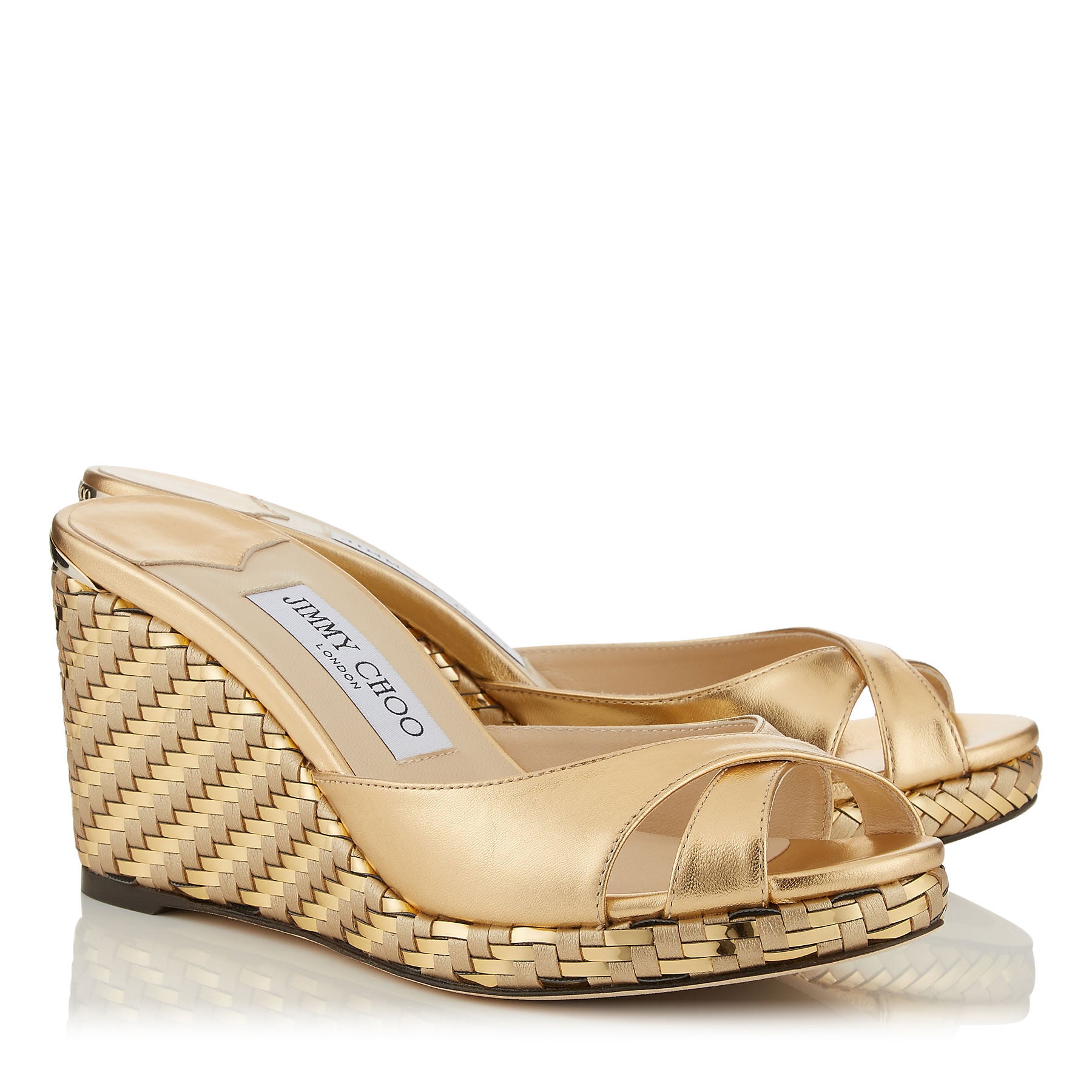 Mules Almer compensées 80 en cuir - Gold
