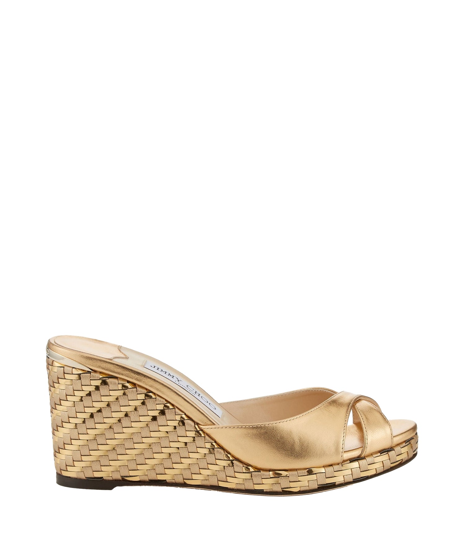 Mules Almer compensées 80 en cuir - Gold