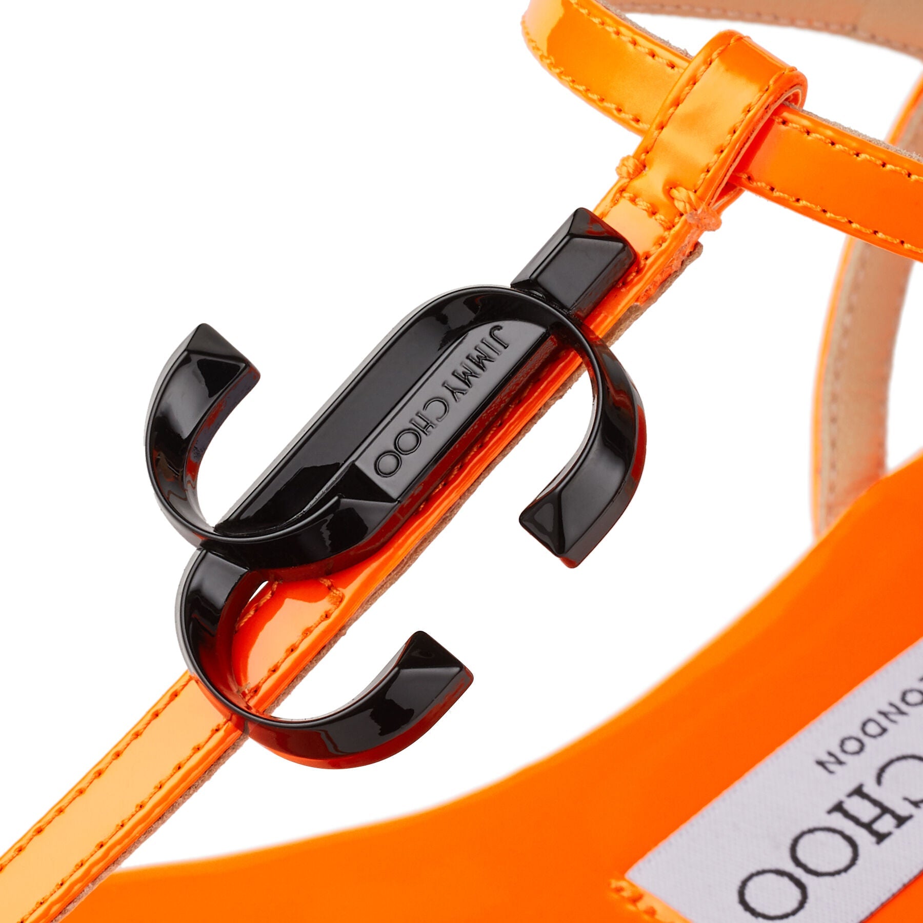 Alodie flat sandals in leather - Neon Orange