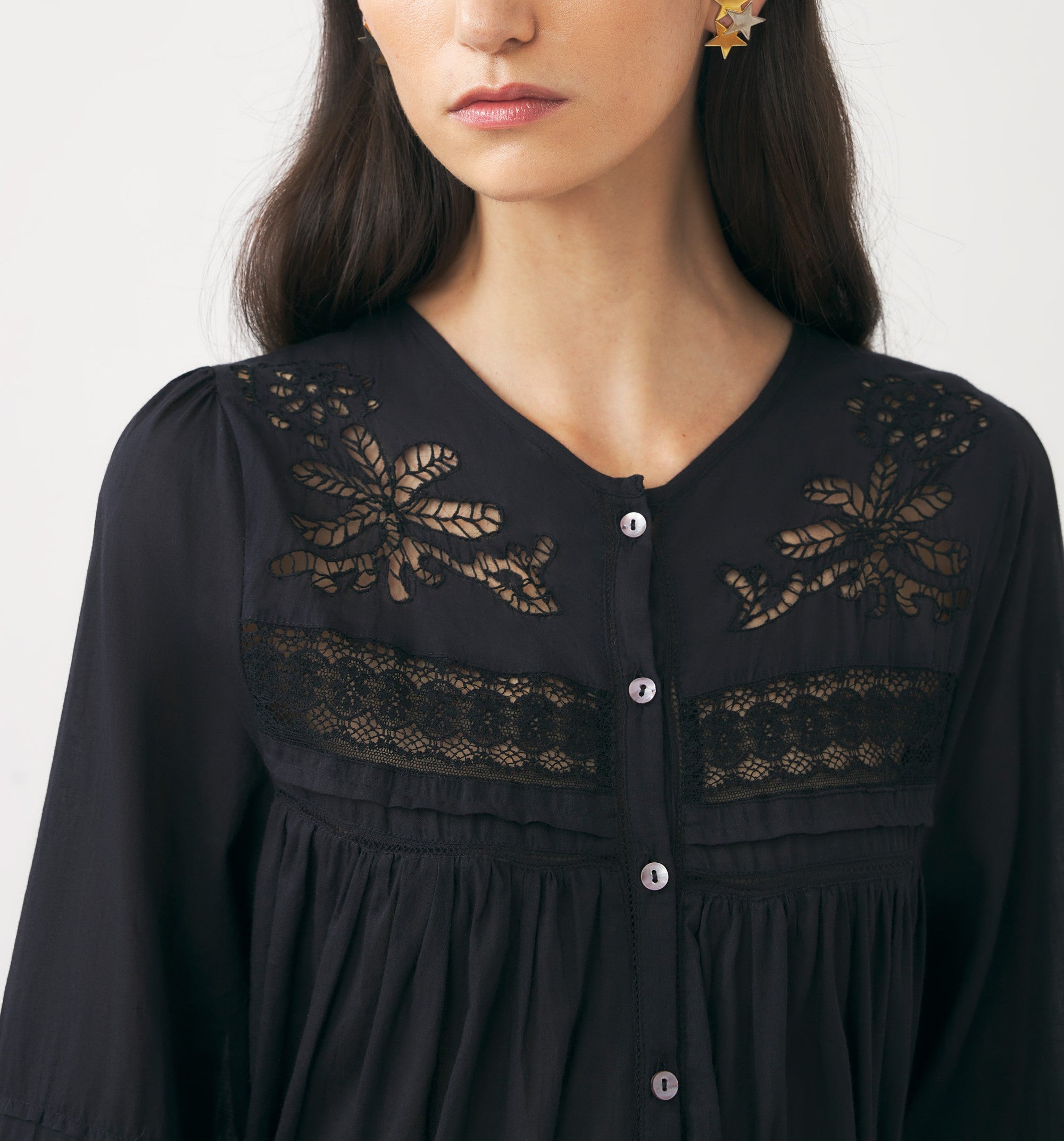 Blouse ajourée Aloha - Black