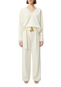 Belted Alondra trousers - Cream