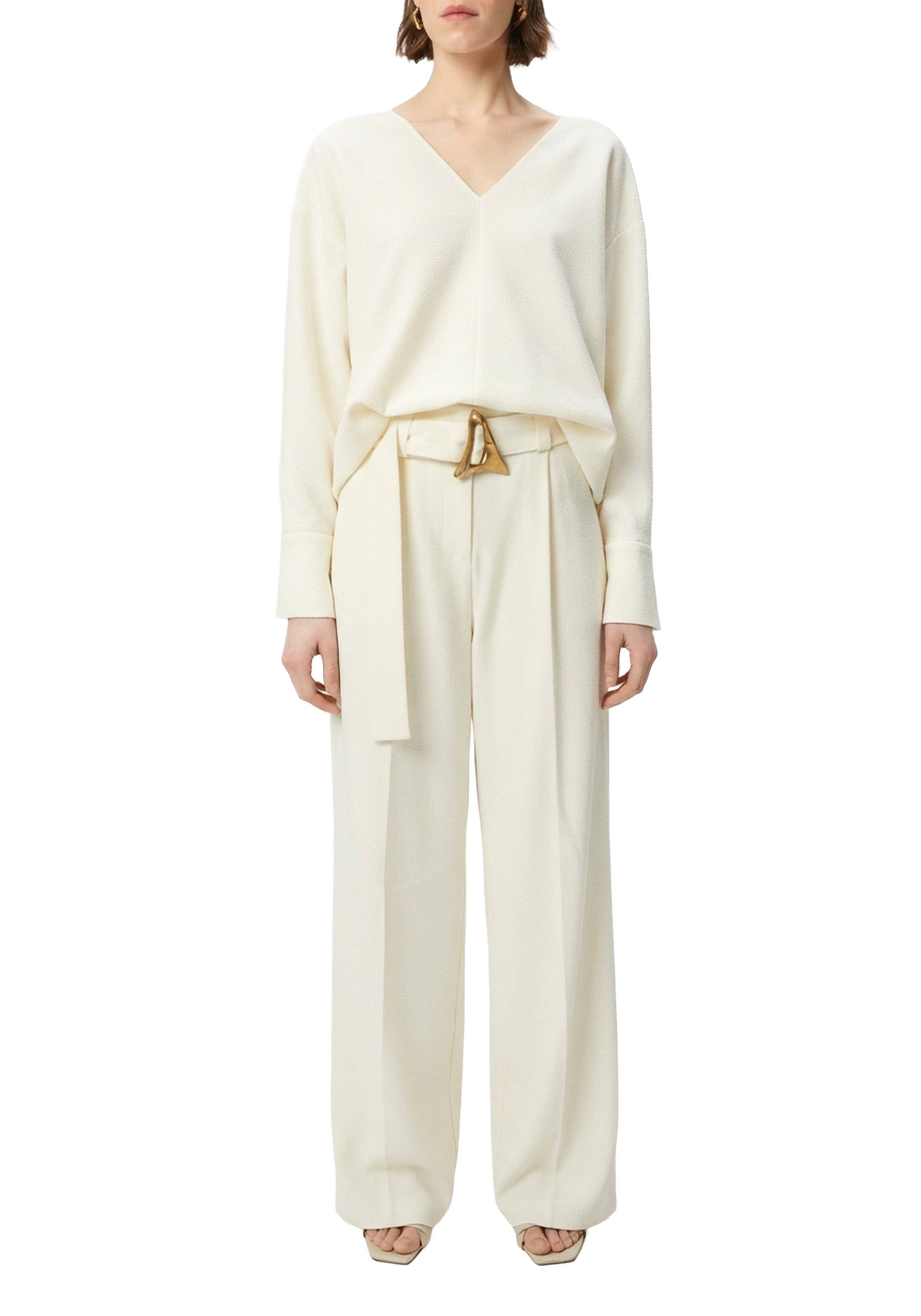 Belted Alondra trousers - Cream