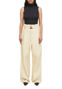 Pantalon Alondra en cuir - Vanilla