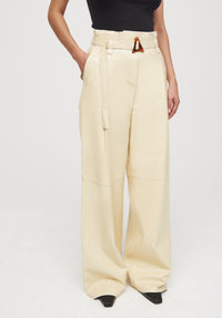 Pantalon Alondra en cuir - Vanilla