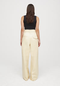 Pantalon Alondra en cuir - Vanilla