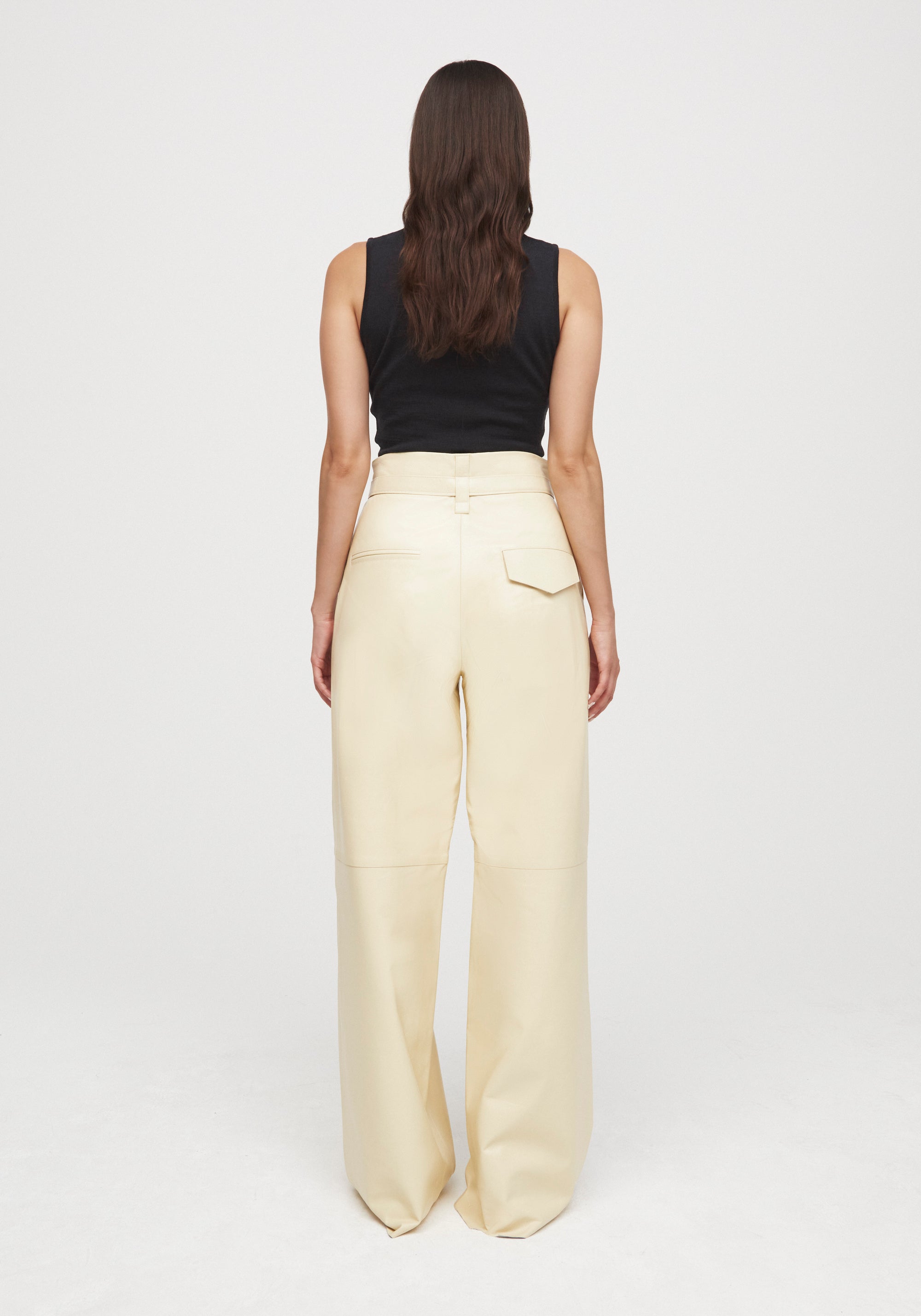 Pantalon Alondra en cuir - Vanilla