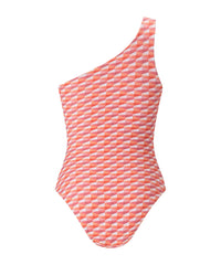 Alula print swimming costume - Paprika & Candy Pink