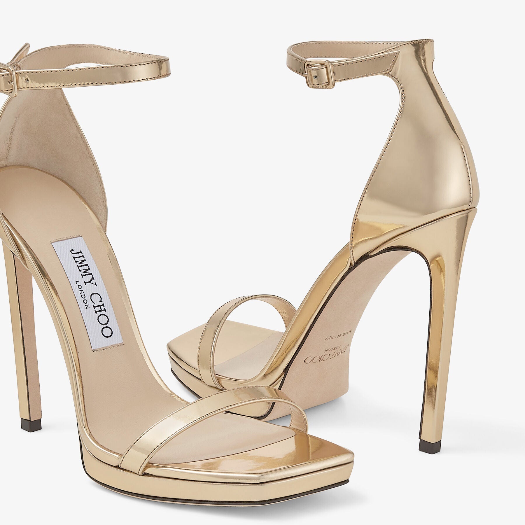 Sandales Alva 120 en cuir - Gold
