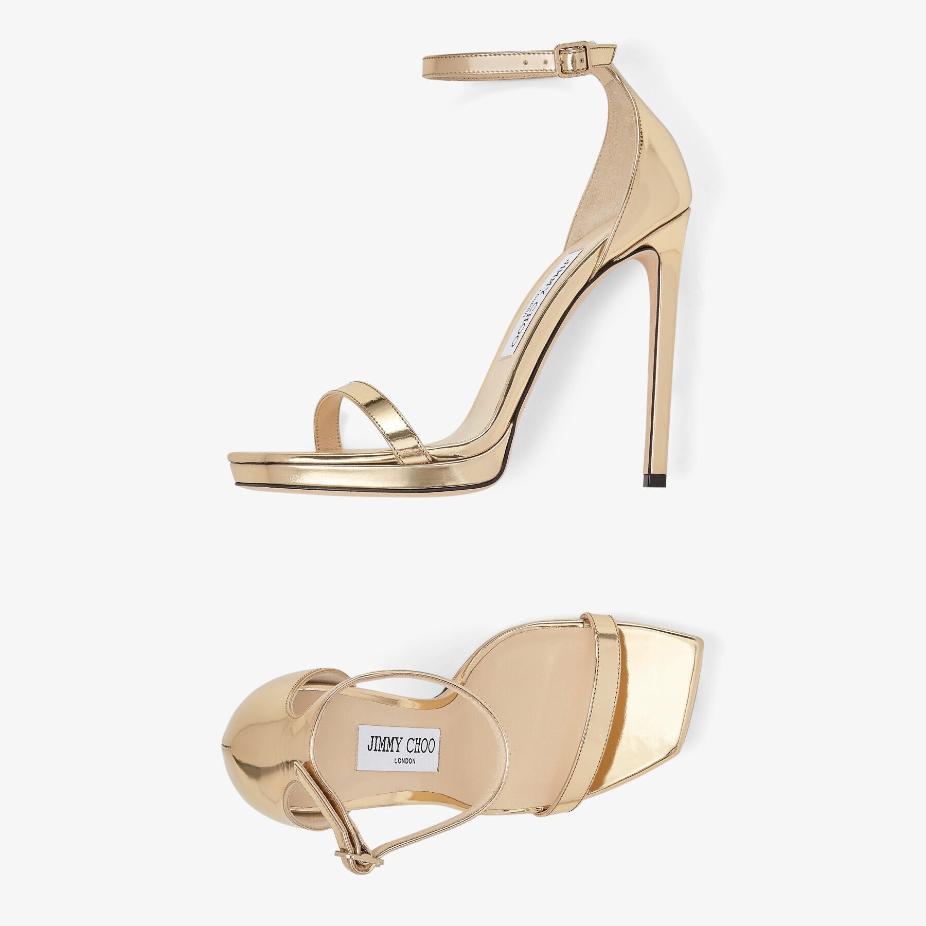 Sandales Alva 120 en cuir - Gold