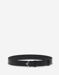 Ceinture fleche impression croco - Noir