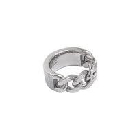 Bague chaine moitie moitie - Argent
