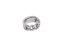 Bague chaine moitie moitie - Argent