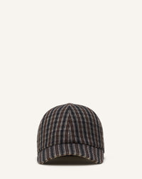 Casquette a carreaux en laine - Gris