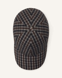 Casquette a carreaux en laine - Gris