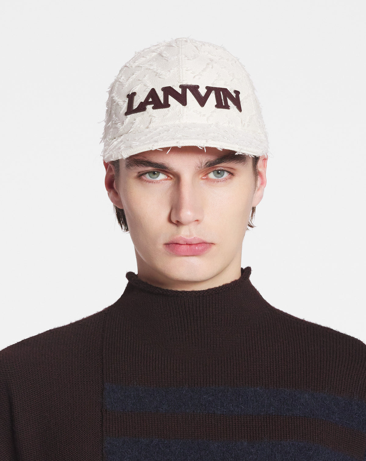 Casquette motif chevron - Beige clair & bordeaux