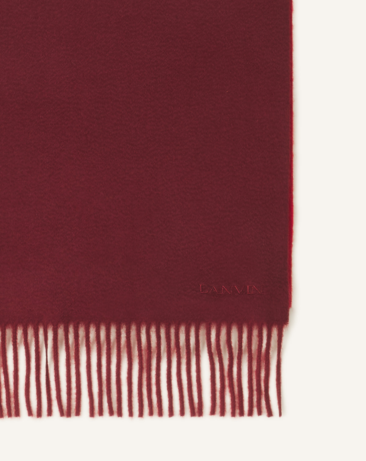 Echarpe cachemire bicolor 35x180 - Rouge & bordeaux