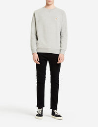 Fox Head embroidered sweatshirt - Grey Melange