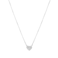Necklace in 18K white gold set with diamonds - White