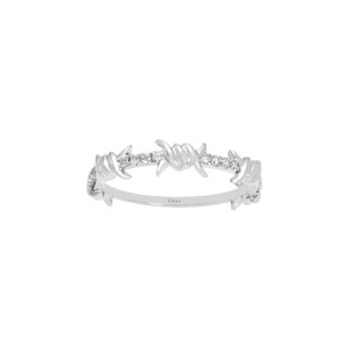 BAGUE BARBELE OR BLANC