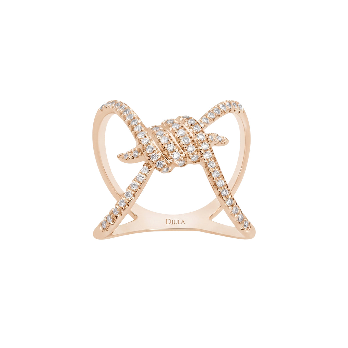 PT2_PrixTroca:995€_VentesTroca:0_QtyTroca:1_ST:0%_Bague Barbelé en Or jaune 18K sertie de diamants - Jaune