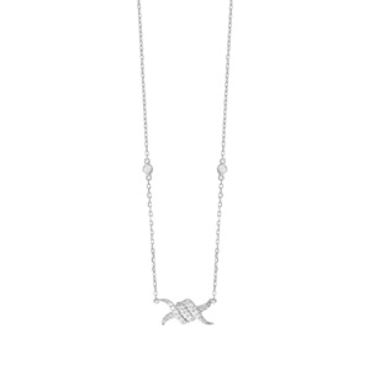 COLLIER BARBELE OR BLANC