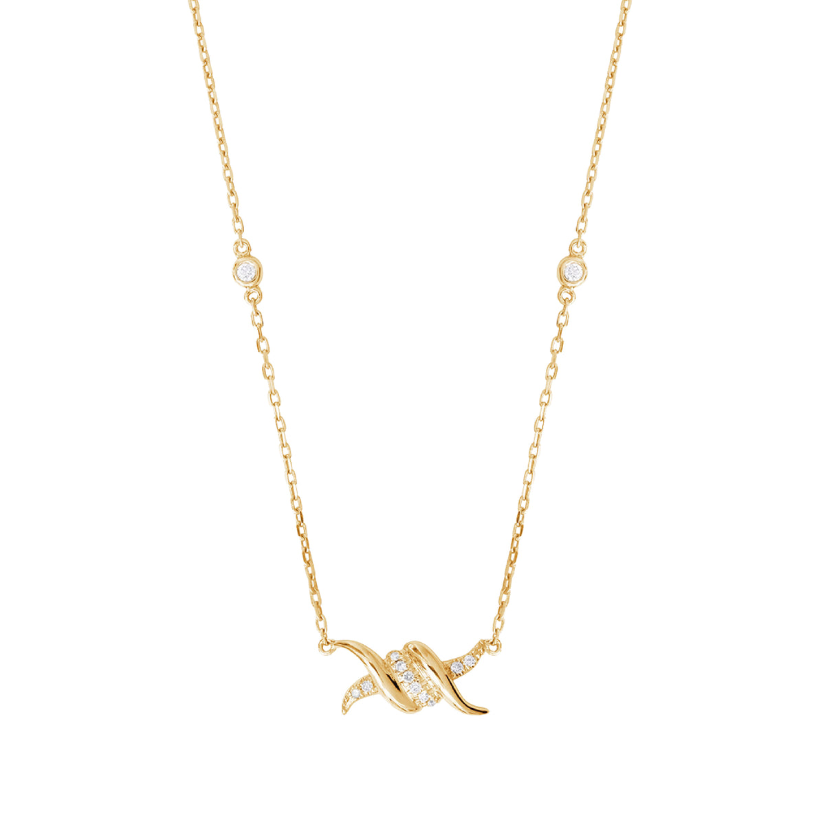 PrixTroca:490€_VentesTroca:0_QtyTroca:1_ST:0%_Collier Barbelé en Or jaune 18K serti de diamants - Jaune