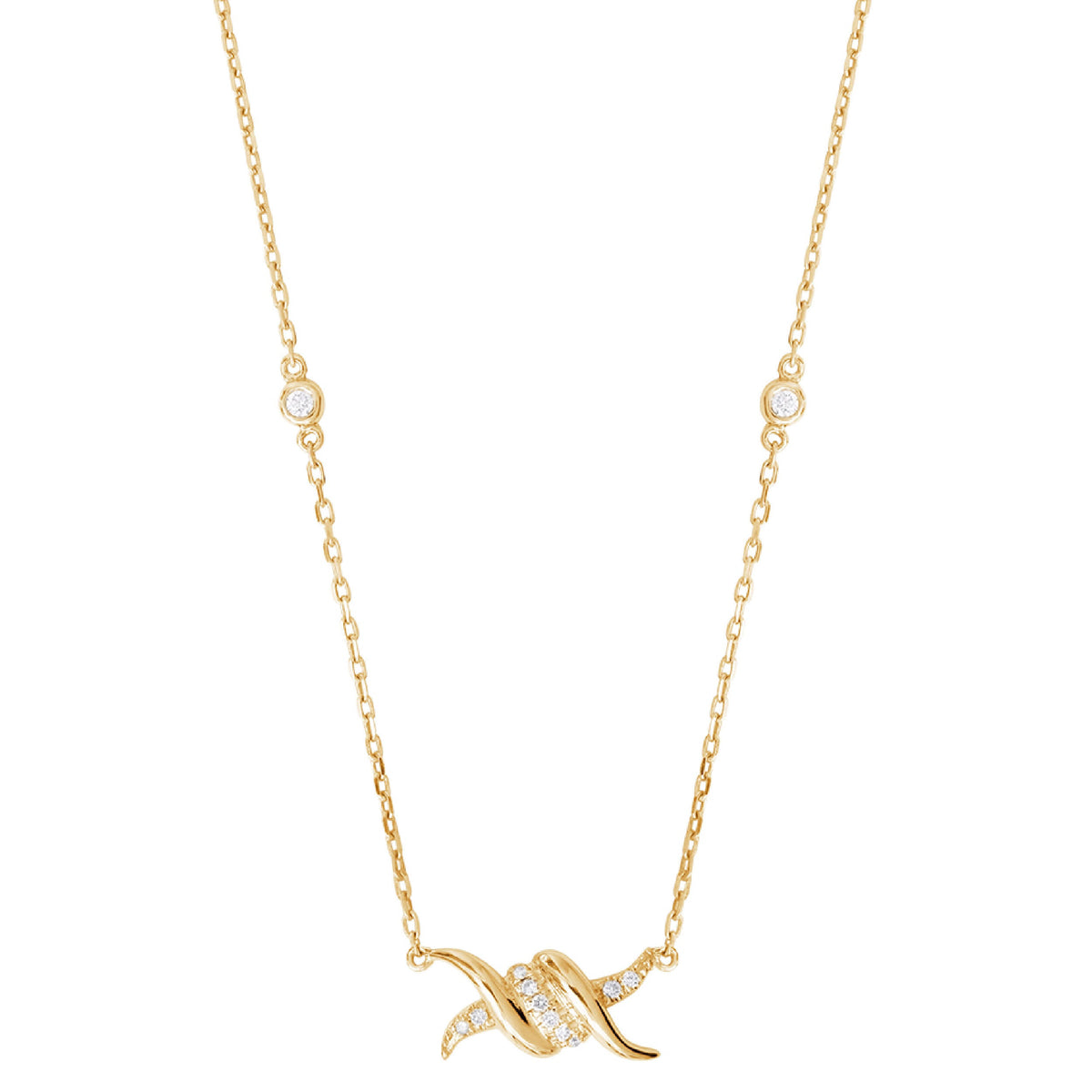 PrixTroca:490€_VentesTroca:0_QtyTroca:1_ST:0%_Collier Barbelé en Or jaune 18K serti de diamants - Jaune