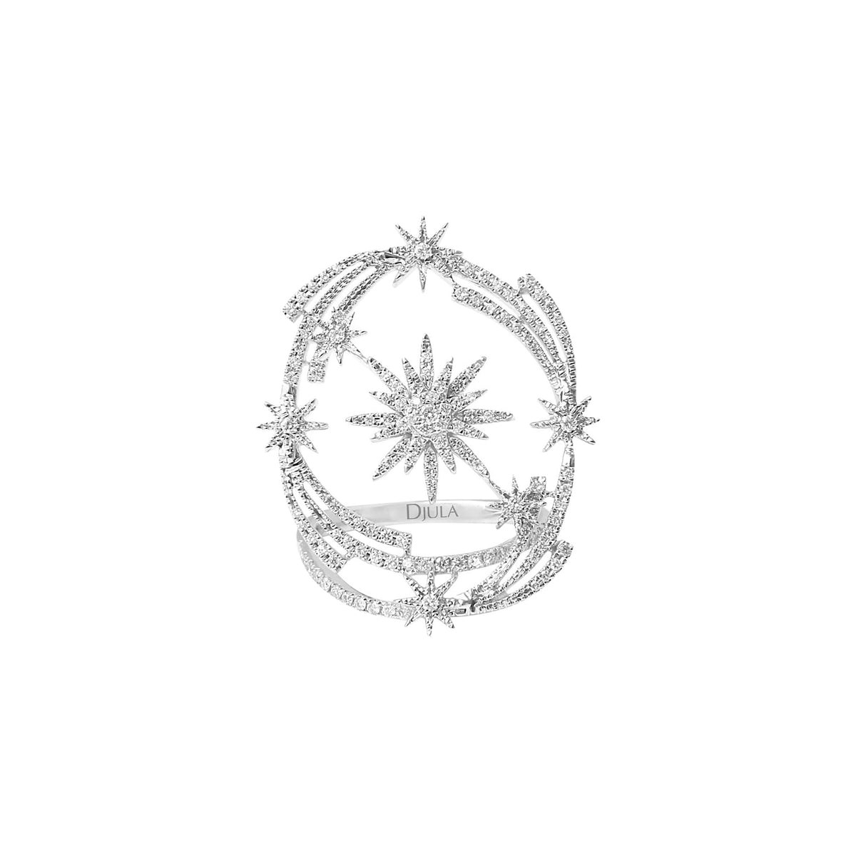 BAGUE CONSTELLATION OR BLANC