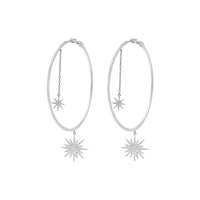 BOUCLES D OREILLES SOLEIL OR BLANC