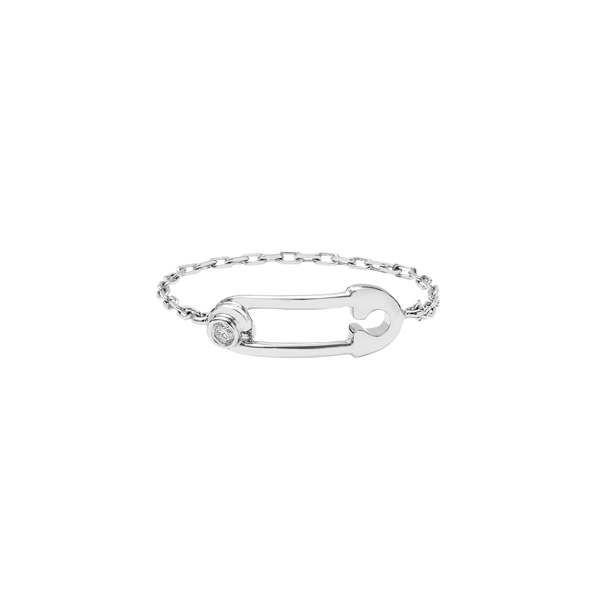 Magic Touch ring in 18K white gold set with a diamond - White