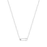 Collier en Or blanc 18K serti de diamant - Blanc