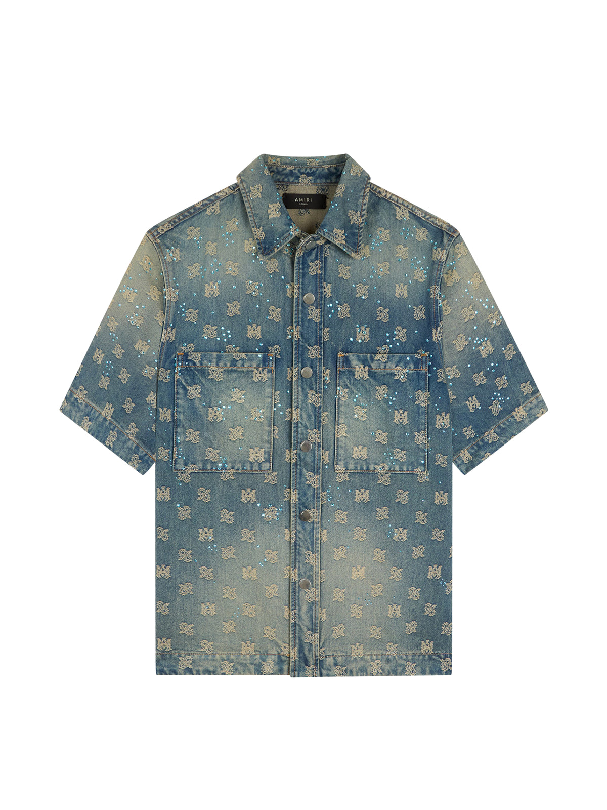 Ma Paisley Crystal Burst short-sleeved shirt - Antique Indigo