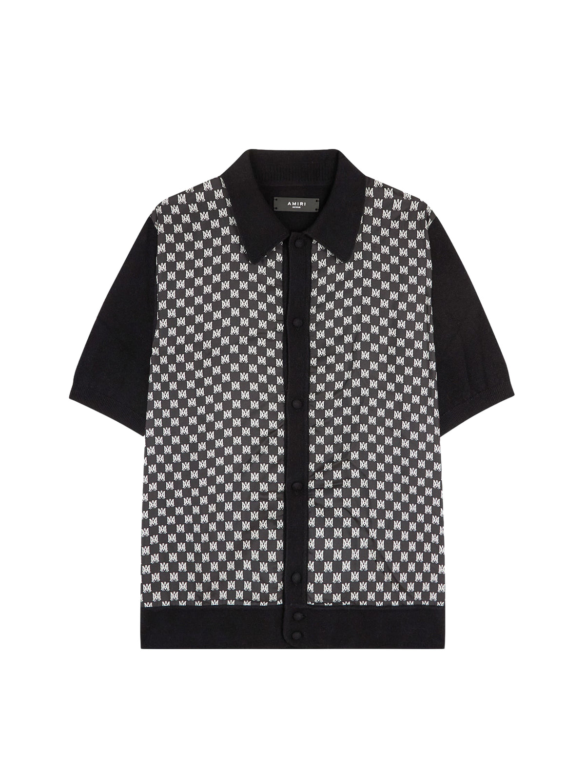 Woven silk and wool polo shirt - Black